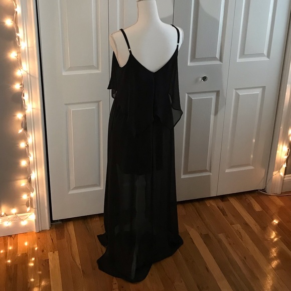 NWOT Black Chiffon Maxi Dress - Picture 10 of 10
